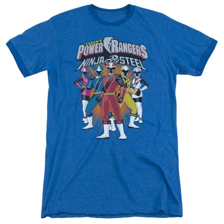 Power Rangers Ninja Steel Team Royal Blue Ringer Shirt