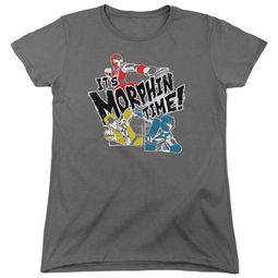 Power Rangers Ninja Steel Womens Shirt It's Morphin Time Charcoal T-Shirt Power Rangers Ninja Steel Womens Shirt It's Morphin Time Charcoal T-Shirt