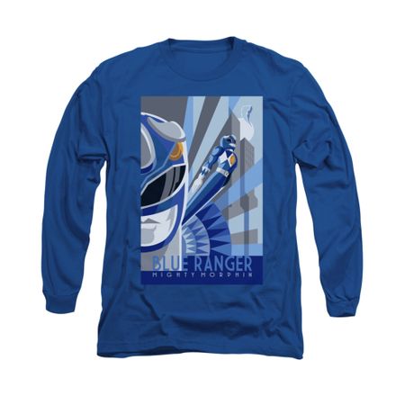 Power Rangers Shirt Blue Ranger Long Sleeve Blue Tee T-Shirt