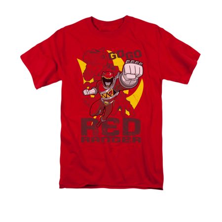 Power Rangers Shirt Go Red Red T-Shirt