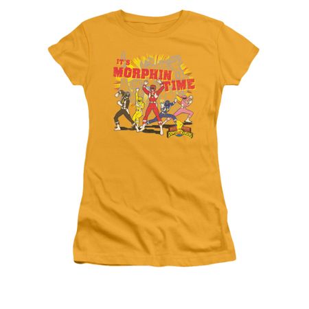 Power Rangers Shirt Juniors Morphin Time Gold T-Shirt