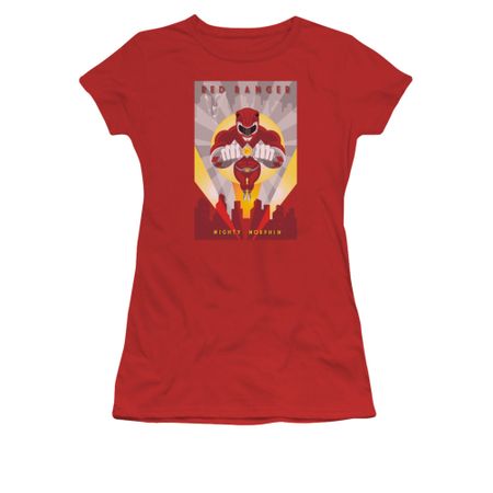 Power Rangers Shirt Juniors Red Ranger Red T-Shirt