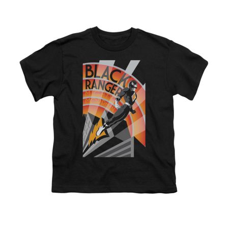 Power Rangers Shirt Kids Black Ranger Black T-Shirt