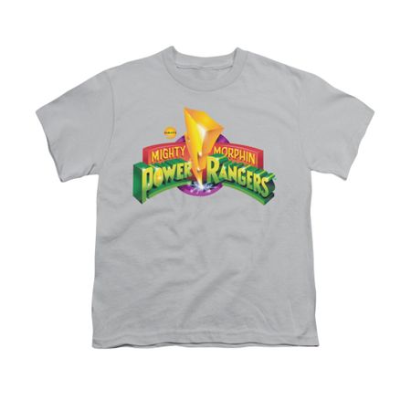 Power Rangers Shirt Kids Logo Silver T-Shirt