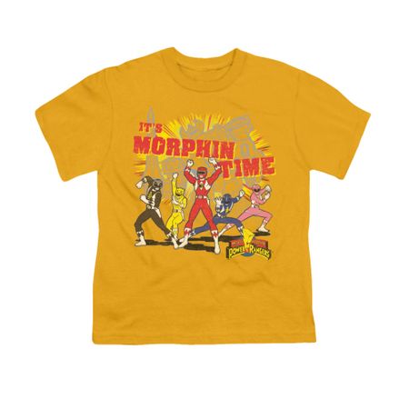 Power Rangers Shirt Kids Morphin Time Gold T-Shirt