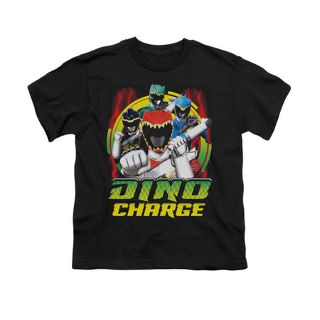 Power Rangers Shirt Kids Red Lightning Black T-Shirt