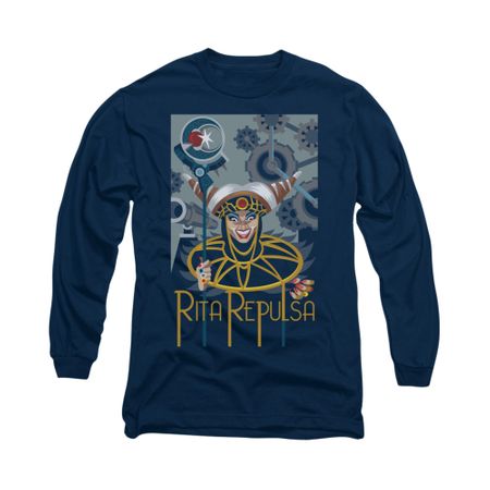 Power Rangers Shirt Rita Ranger Long Sleeve Navy Tee T-Shirt
