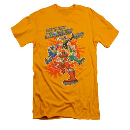 Power Rangers Shirt Slim Fit Charged Up Gold T-Shirt