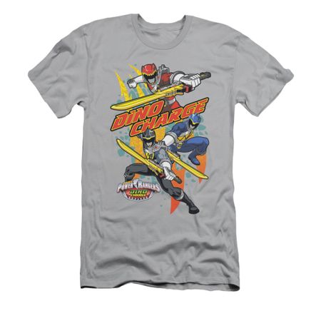 Power Rangers Shirt Slim Fit Swords Out Silver T-Shirt