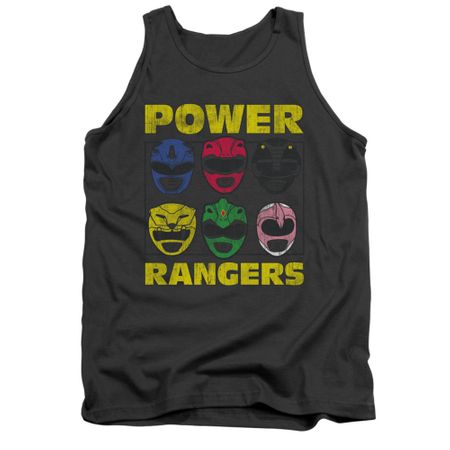 Power Rangers Shirt Tank Top Heads Charcoal Tanktop
