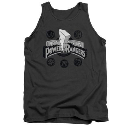 Power Rangers Shirt Tank Top Power Coins Charcoal Tanktop