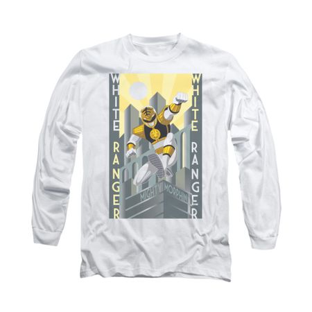 Power Rangers Shirt White Ranger Long Sleeve White Tee T-Shirt