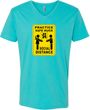 Practice Safe Hugs Social Distance Adult V-Neck T-Shirt
