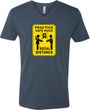 Practice Safe Hugs Social Distance Adult V-Neck T-Shirt