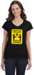 Practice Safe Hugs Social Distance Ladies Fit V-Neck T-Shirt