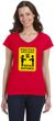 Practice Safe Hugs Social Distance Ladies Fit V-Neck T-Shirt