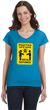 Practice Safe Hugs Social Distance Ladies Fit V-Neck T-Shirt