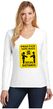 Practice Safe Hugs Social Distance Ladies Long Sleeve V-Neck T-Shirt