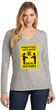 Practice Safe Hugs Social Distance Ladies Long Sleeve V-Neck T-Shirt