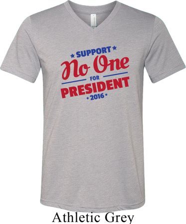 Presidential Election Shirt No One For President Mens Tri Blend V-neck