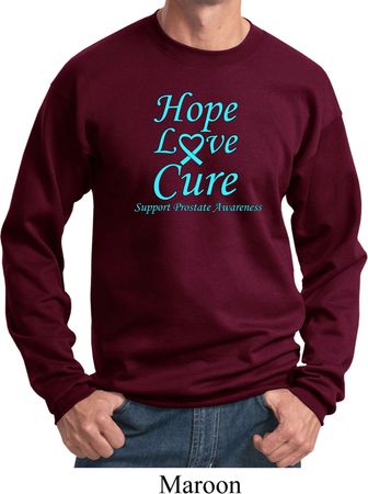 Prostate Cancer Awareness Hope Love Cure Sweatshirt