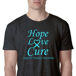 Prostate Cancer Hope Love Cure Burnout Shirt