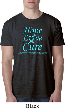 Prostate Cancer Hope Love Cure Burnout Shirt