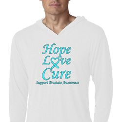Prostate Cancer Hope Love Cure Lightweight Hoodie Tee
