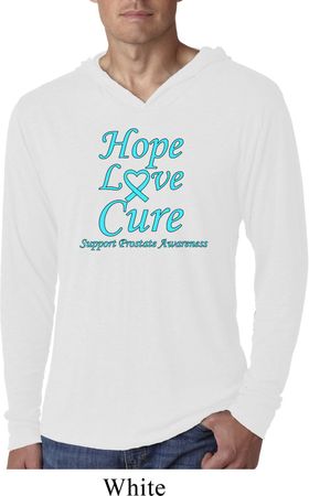 Prostate Cancer Hope Love Cure Lightweight Hoodie Tee