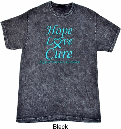 Prostate Cancer Hope Love Cure Mineral Tie Dye T-shirt