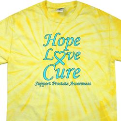 Prostate Cancer Hope Love Cure Tie Dye T-shirt