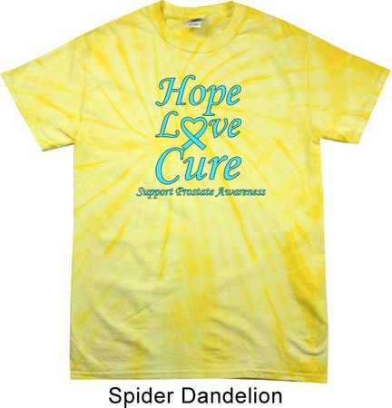 Prostate Cancer Hope Love Cure Tie Dye T-shirt
