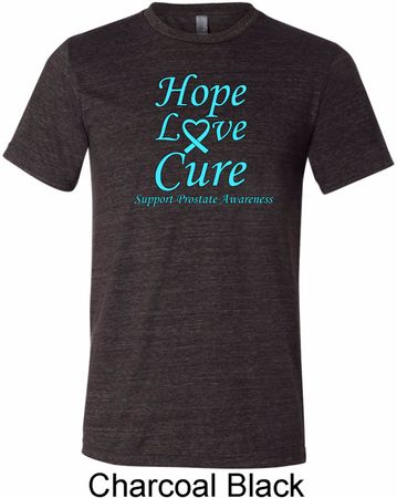 Prostate Cancer Hope Love Cure Tri Blend Tee