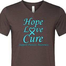 Prostate Cancer Hope Love Cure Tri Blend V-neck