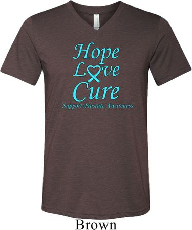 Prostate Cancer Hope Love Cure Tri Blend V-neck