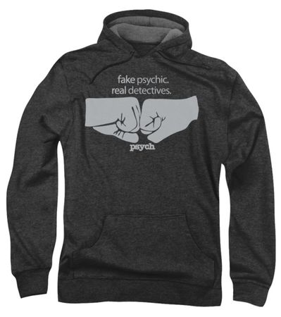 Psych Hoodie Sweatshirt Fist Bump Charcoal Adult Hoody Sweat Shirt