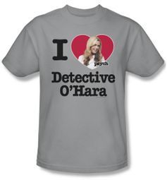 Psych Shirt I Heart O'hara Adult Silver Tee T-Shirt