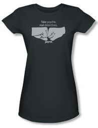 Psych Shirt Juniors Fist Bump Charcoal Tee T-Shirt