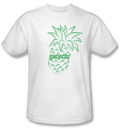 Psych Shirt Pineapple Adult White Tee T-Shirt