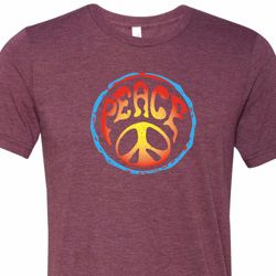 Psychedelic Peace Mens Tri Blend Crewneck Shirt Psychedelic Peace Mens Tri Blend Crewneck Shirt