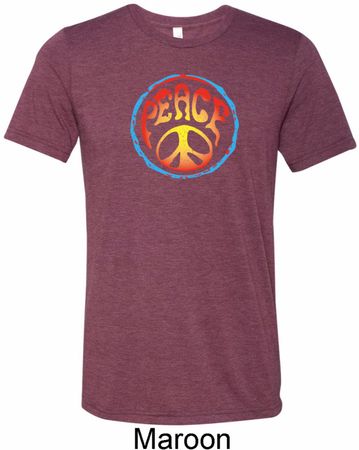 Psychedelic Peace Mens Tri Blend Crewneck Shirt