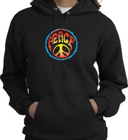 PSYCHEDELIC PEACE Sign Symbol Adult Hoody Hoodie Sweatshirt