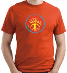 PSYCHEDELIC PEACE Sign Symbol Adult T-shirt - Orange