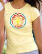 PSYCHEDELIC PEACE Symbol Sign Juniors Size Fitted T-shirt Tee