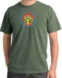 Psychedelic Peace World Peace Sign Symbol Adult Pigment Dyed T-shirts Psychedelic Peace World Peace Sign Symbol Adult Pigment Dyed T-shirts