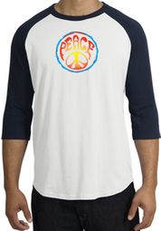 Psychedelic Peace World Peace Sign Symbol Adult Raglan T-shirts Psychedelic Peace World Peace Sign Symbol Adult Raglan T-shirts