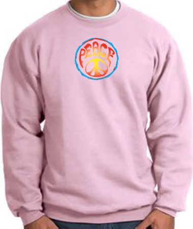 PSYCHEDELIC PEACE World Peace Sign Symbol Adult Sweatshirt - Pink