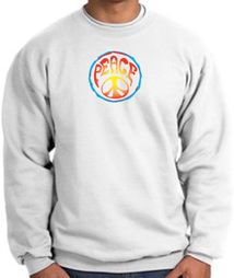 PSYCHEDELIC PEACE World Peace Sign Symbol Adult Sweatshirt - White