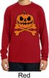Pumpkin Skeleton Kids Dry Wicking Long Sleeve Shirt