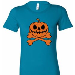 Pumpkin Skeleton Ladies Halloween Shirts